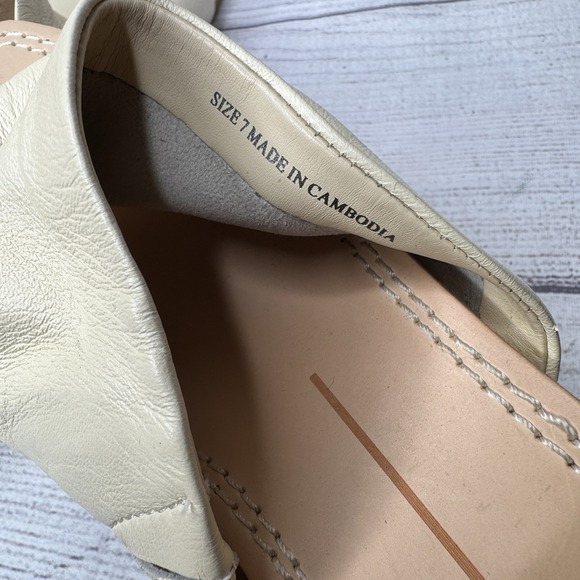 Dolce Vita Kaira Cream Leather Open‎ Toe Mules Sandals Size 7 - Picture 5 of 7